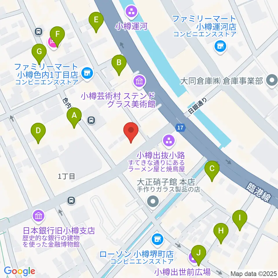 小樽芸術村 似鳥美術館周辺のホテル一覧地図