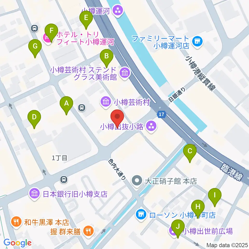 小樽芸術村 似鳥美術館周辺のホテル一覧地図
