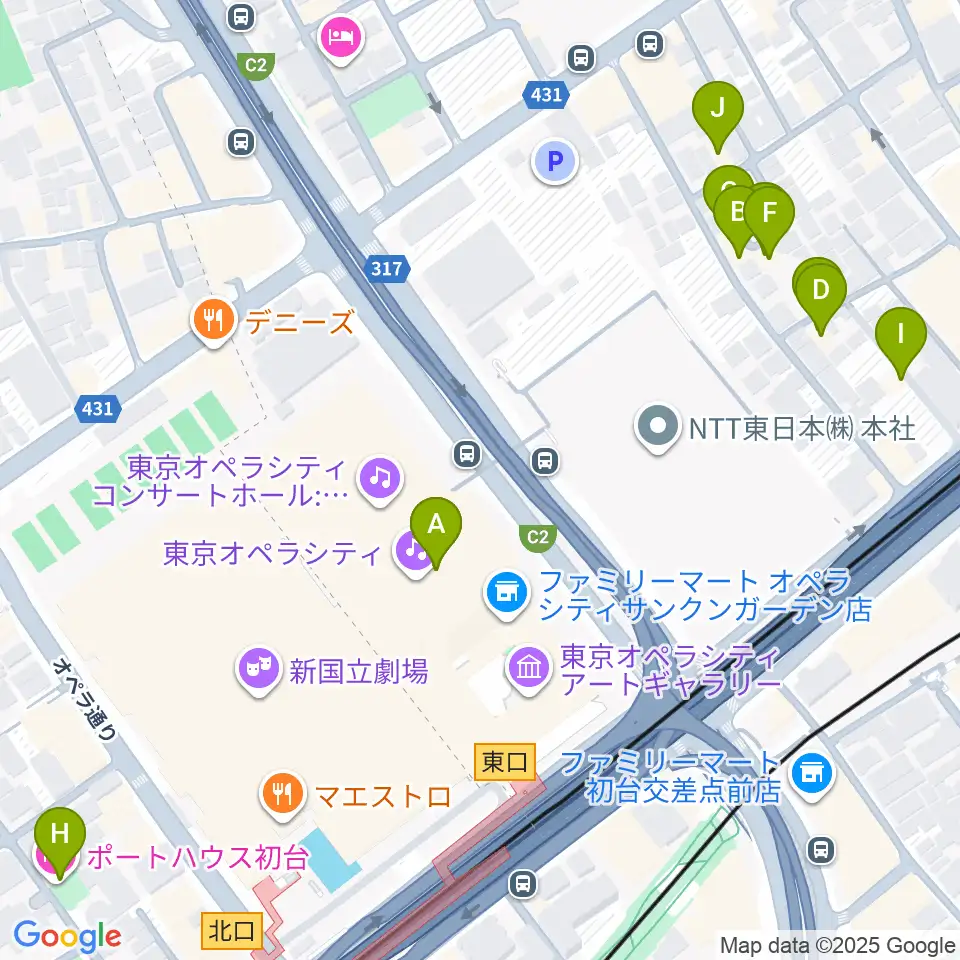 東京オペラシティアートギャラリー周辺のホテル一覧地図