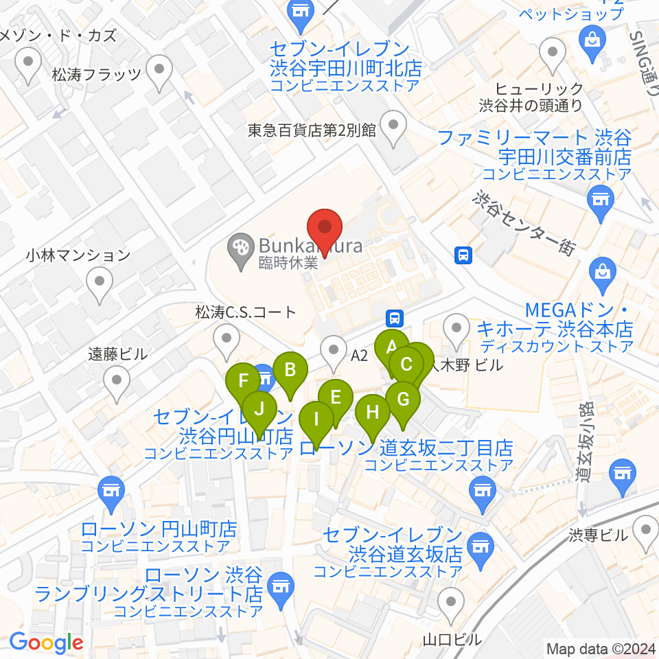 Bunkamuraザ・ミュージアム周辺のホテル一覧地図