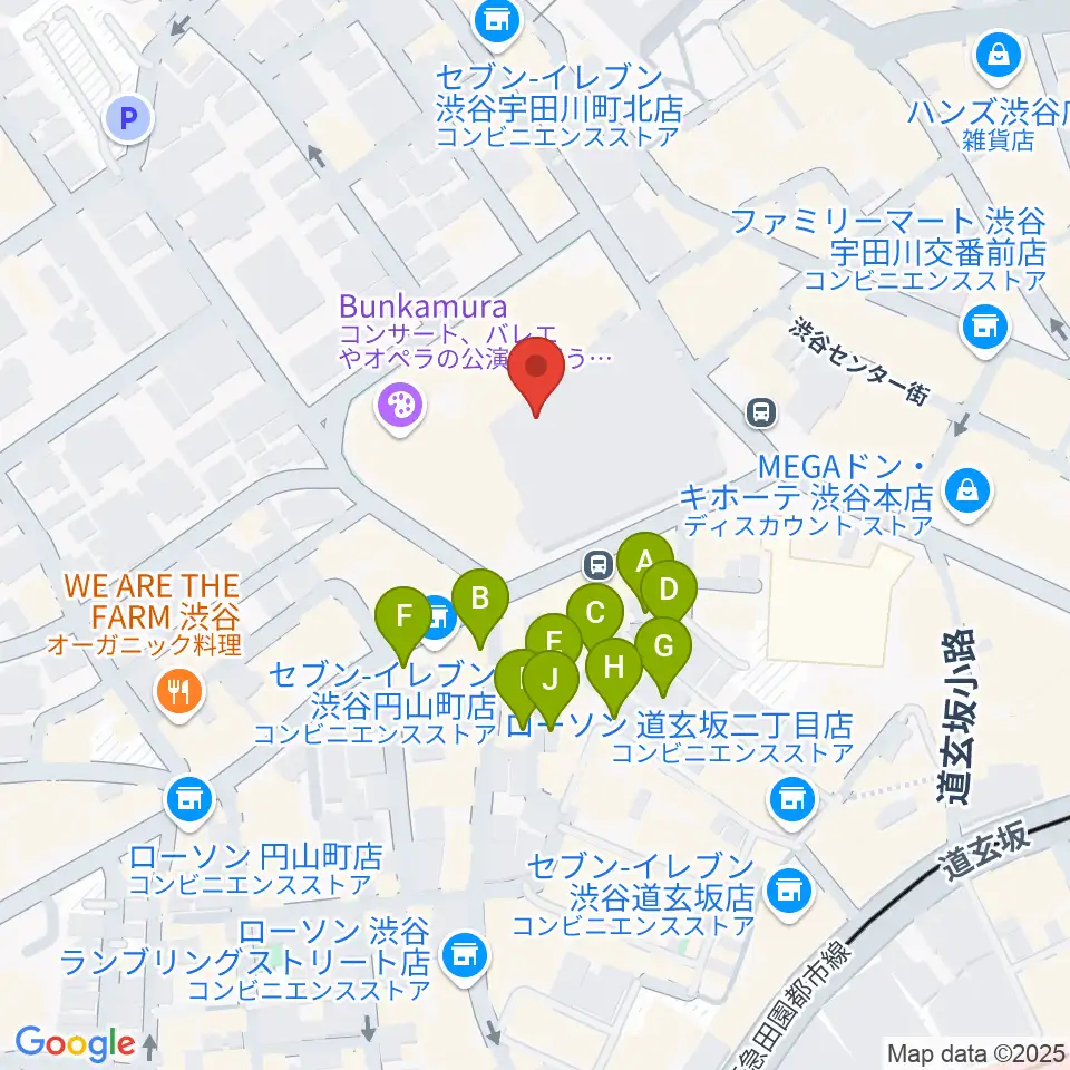 Bunkamuraザ・ミュージアム周辺のホテル一覧地図
