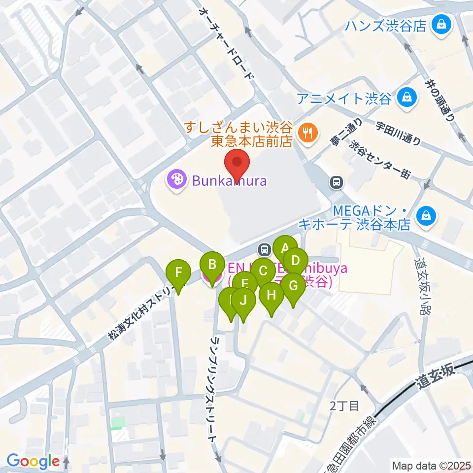 Bunkamuraザ・ミュージアム周辺のホテル一覧地図