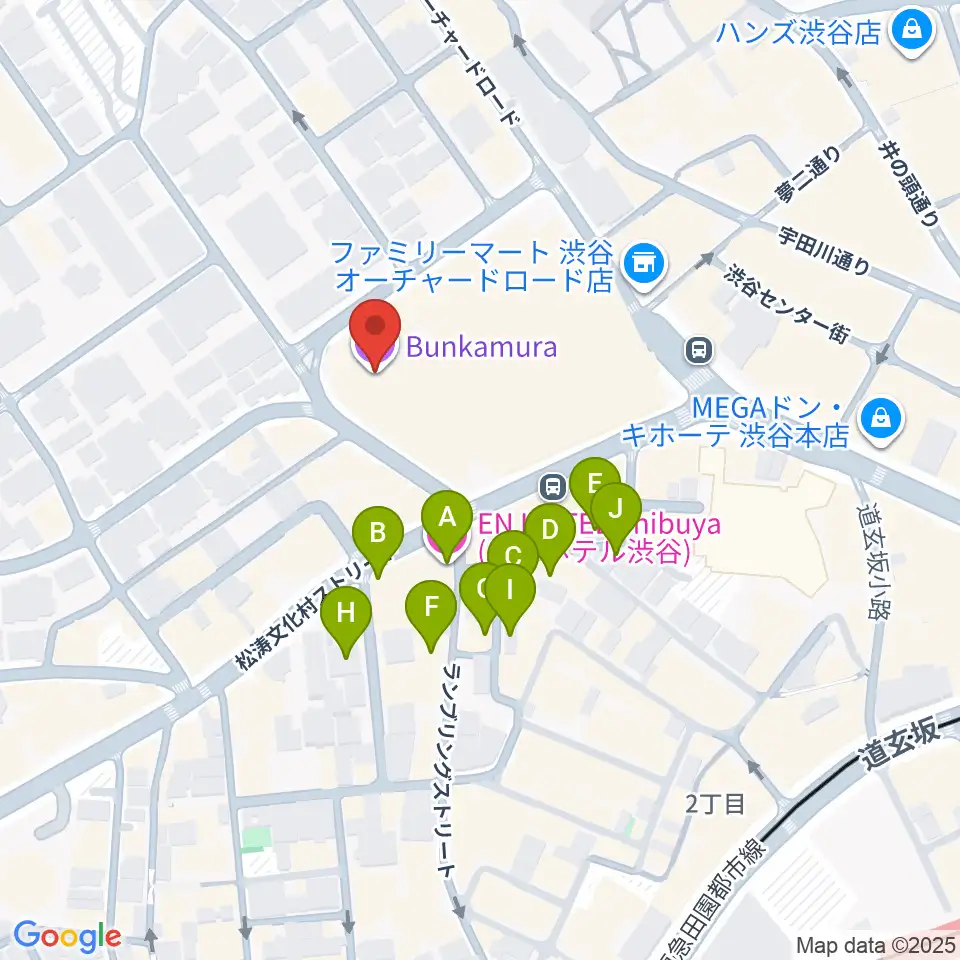 Bunkamuraザ・ミュージアム周辺のホテル一覧地図