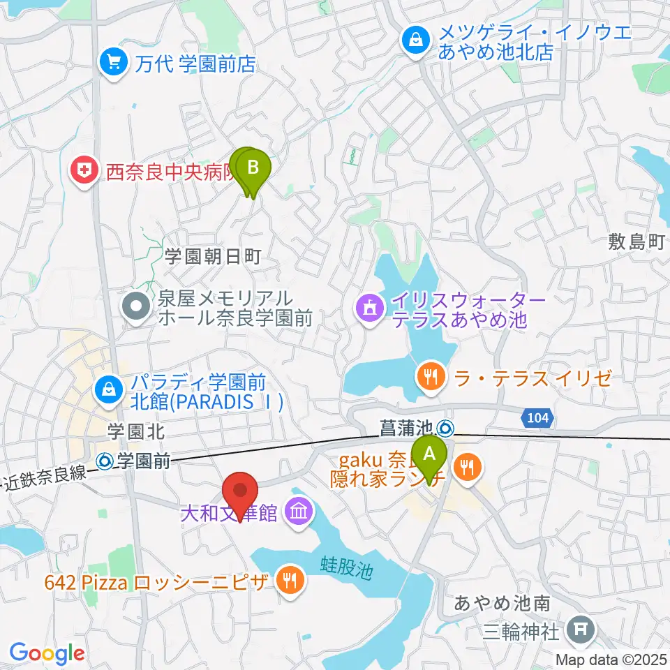 大和文華館周辺のホテル一覧地図