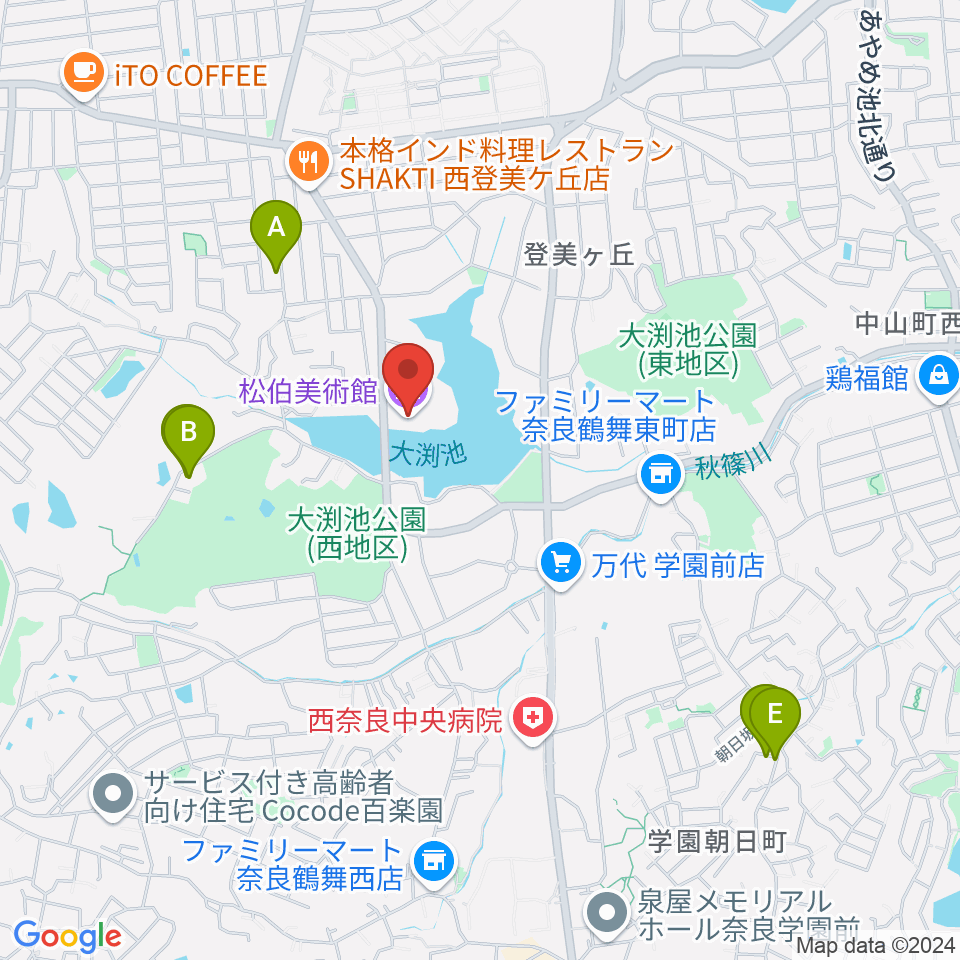 松伯美術館周辺のホテル一覧地図