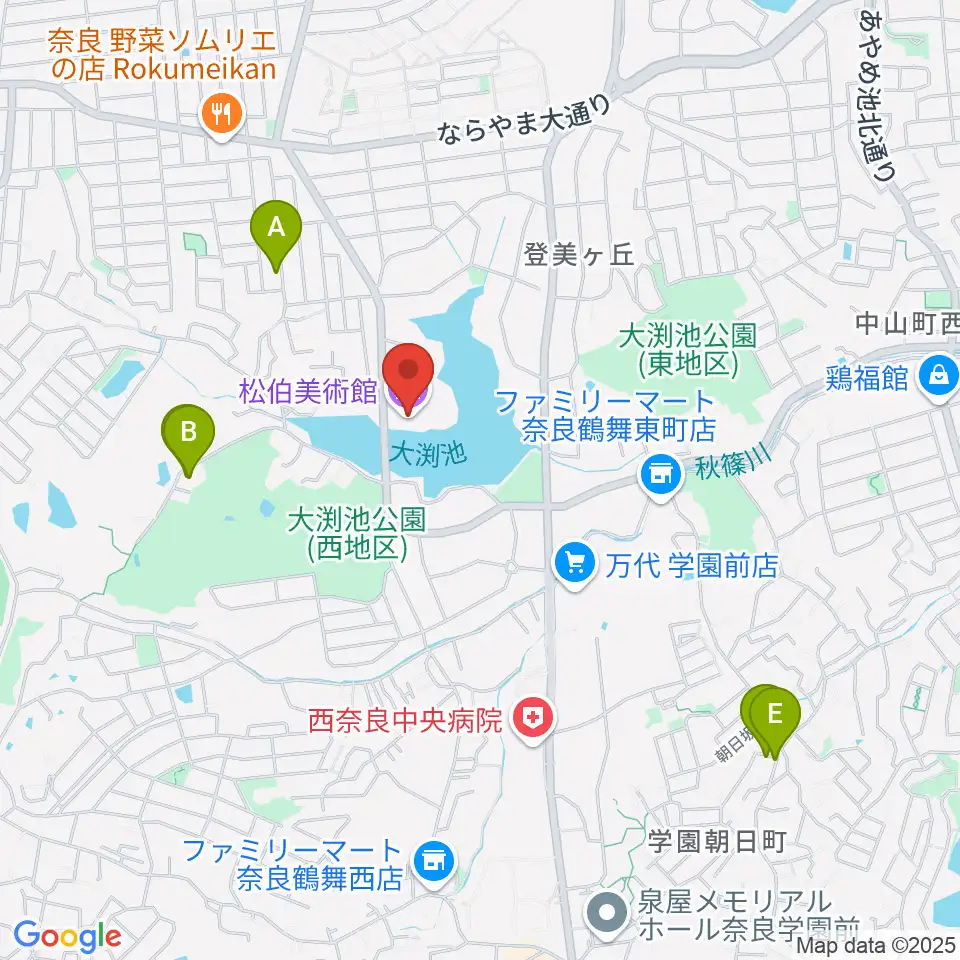 松伯美術館周辺のホテル一覧地図