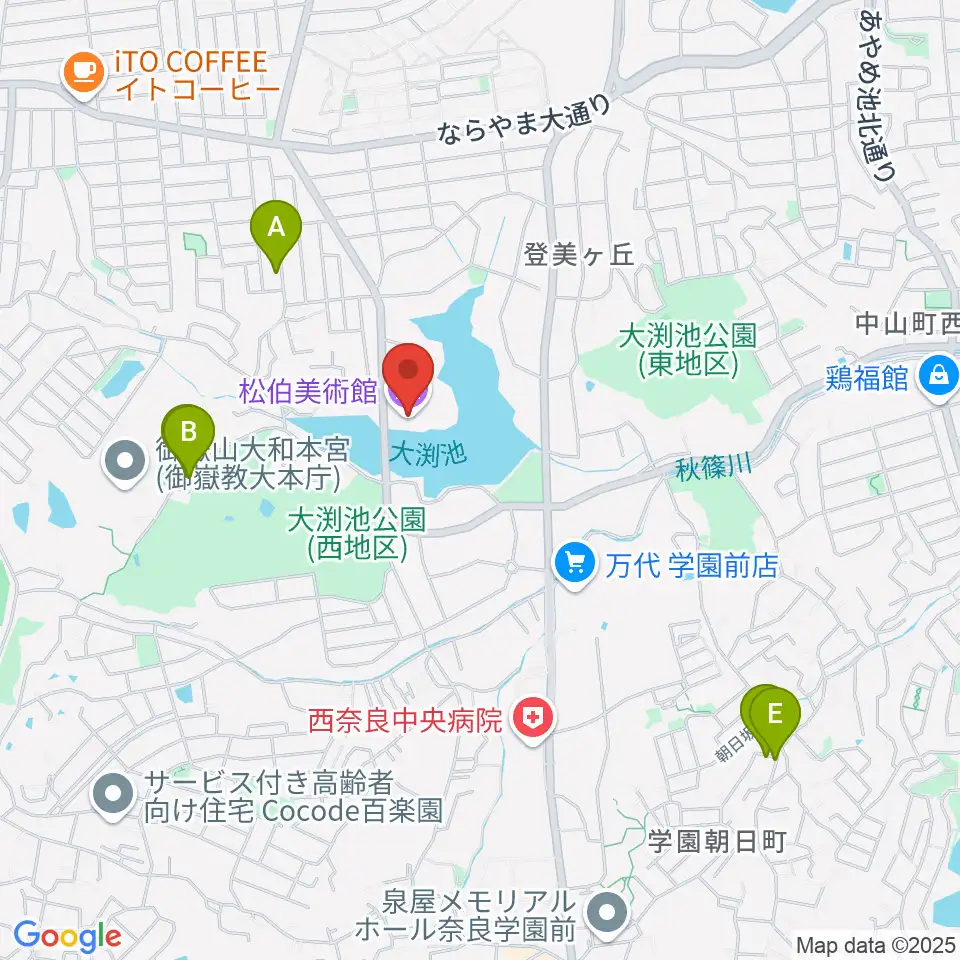 松伯美術館周辺のホテル一覧地図