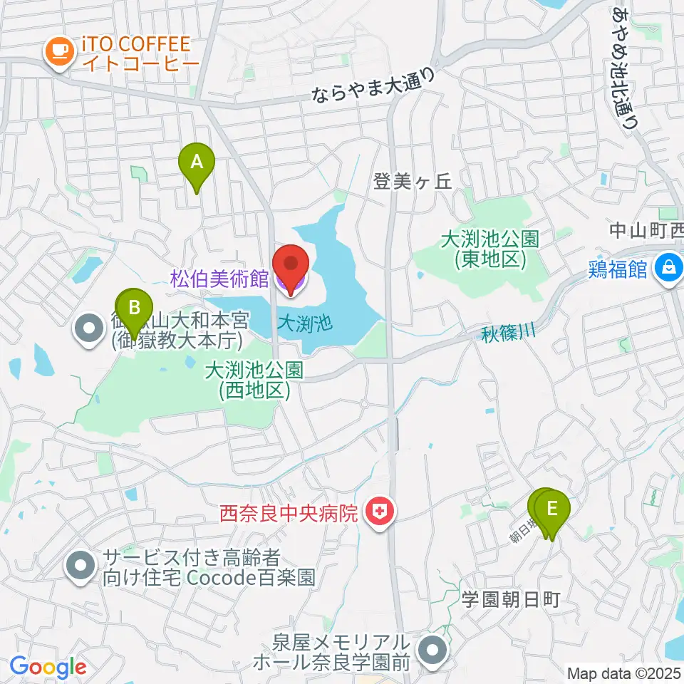 松伯美術館周辺のホテル一覧地図