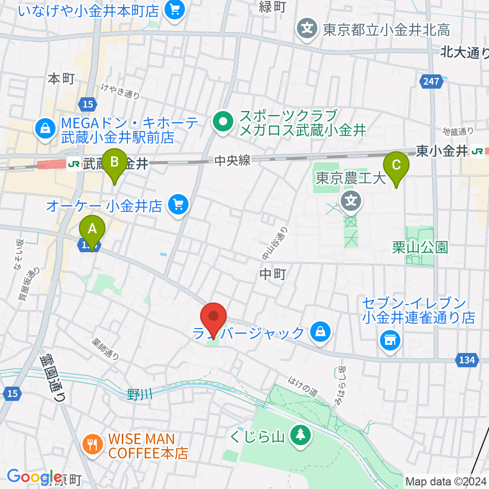 はけの森美術館周辺のホテル一覧地図