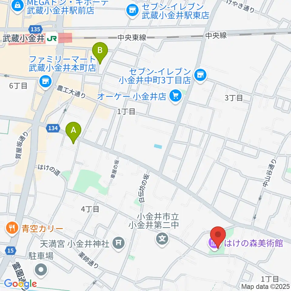 はけの森美術館周辺のホテル一覧地図