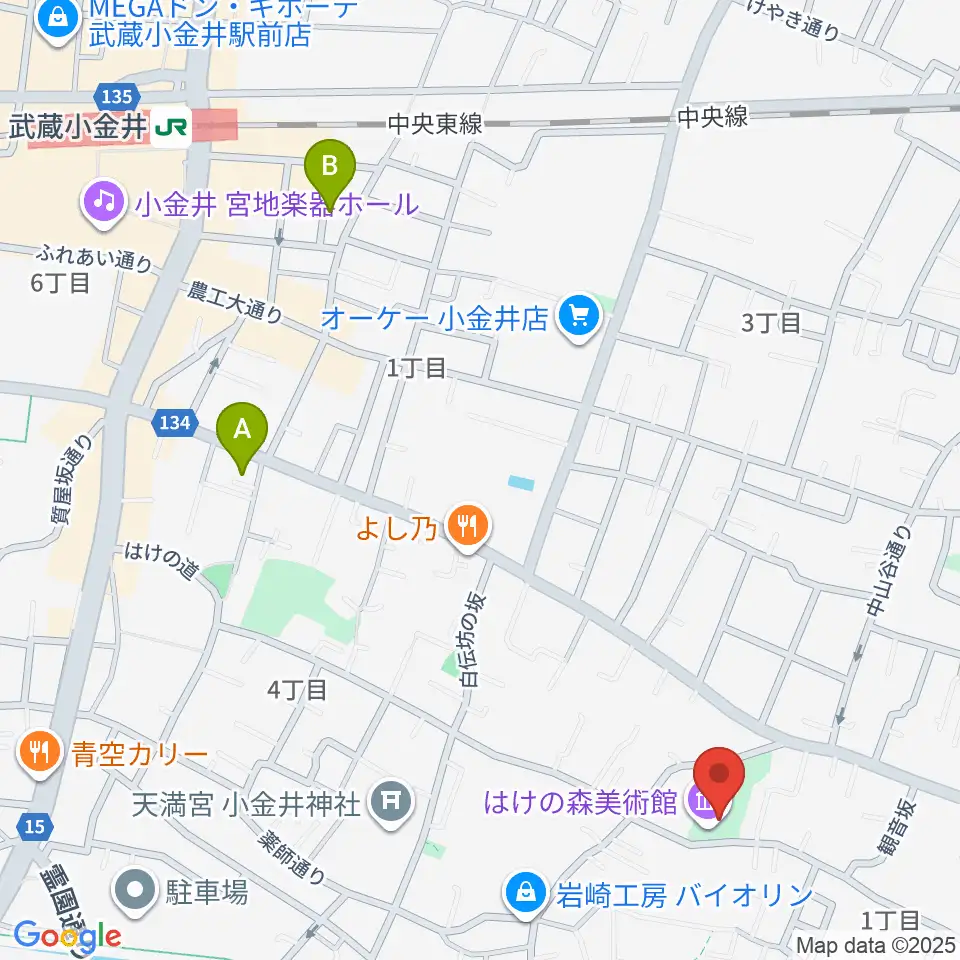 はけの森美術館周辺のホテル一覧地図