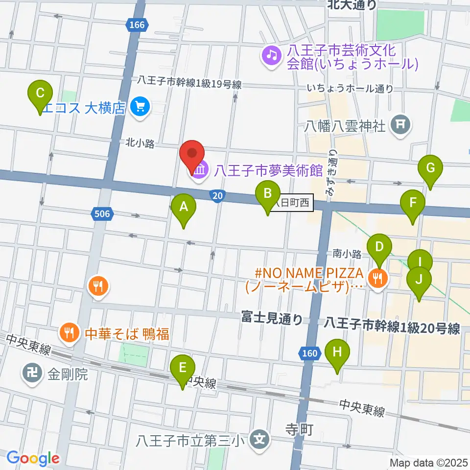 八王子市夢美術館周辺のホテル一覧地図
