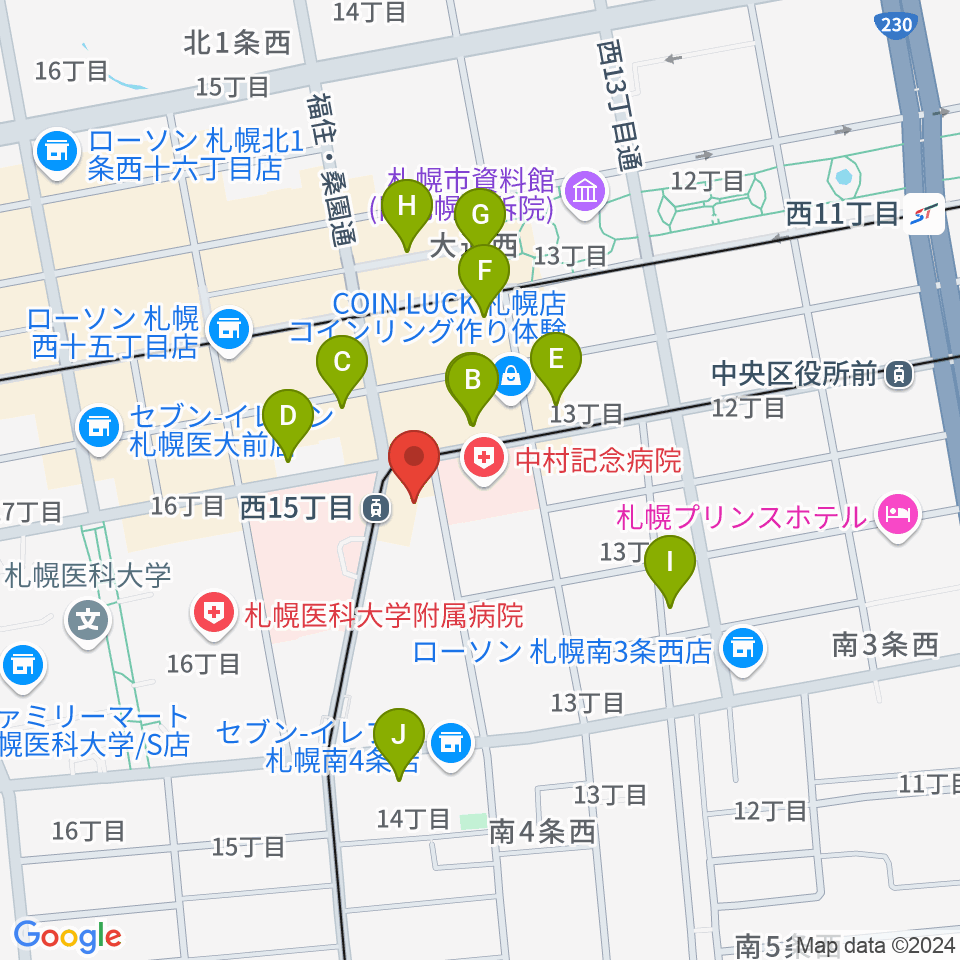 ウィステリアホール周辺のホテル一覧地図