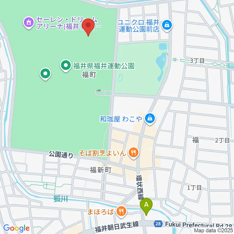 福井県営陸上競技場 9.98スタジアム周辺のホテル一覧地図