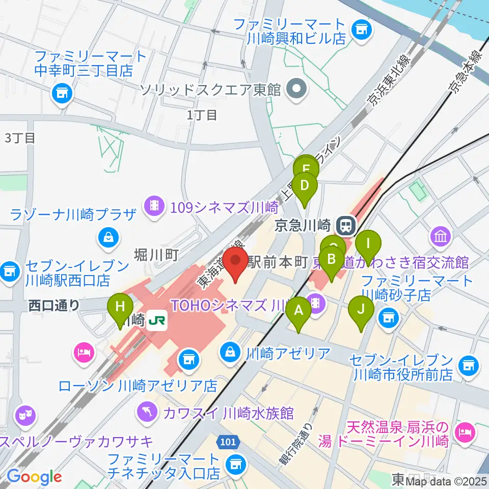 川崎浮世絵ギャラリー周辺のホテル一覧地図
