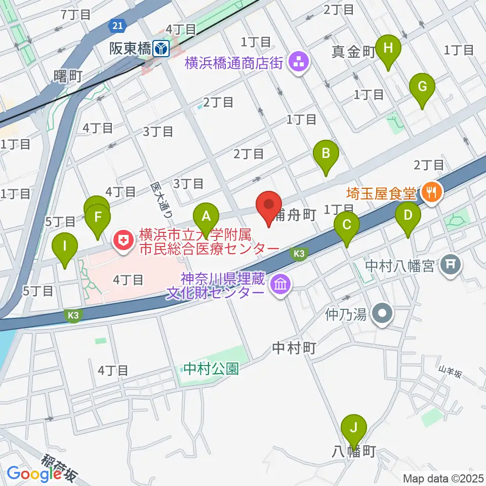 横浜市南公会堂 みなみん周辺のホテル一覧地図