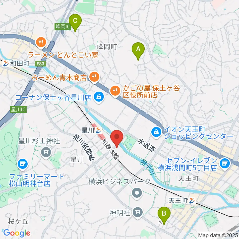 横浜市保土ケ谷公会堂周辺のホテル一覧地図
