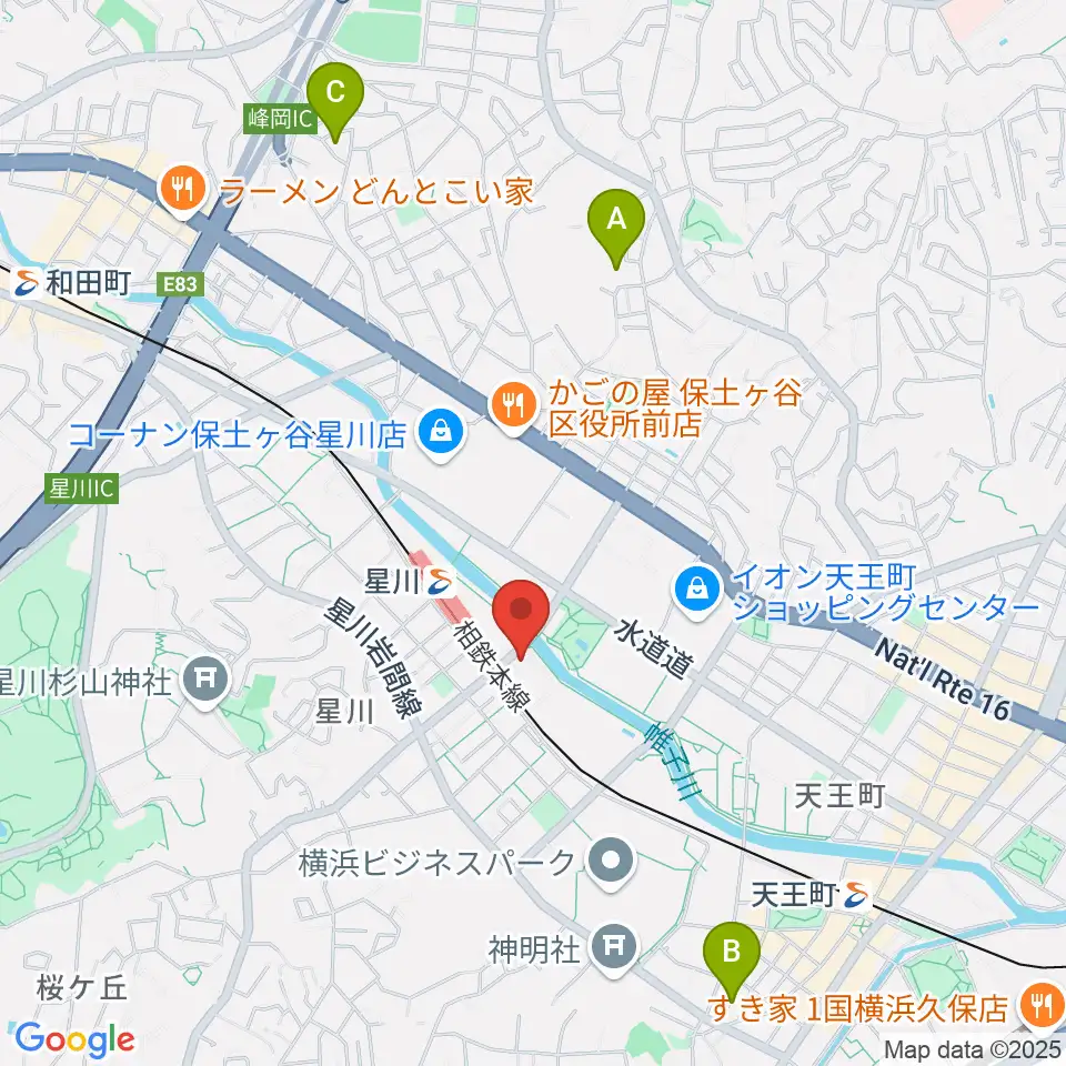横浜市保土ケ谷公会堂周辺のホテル一覧地図