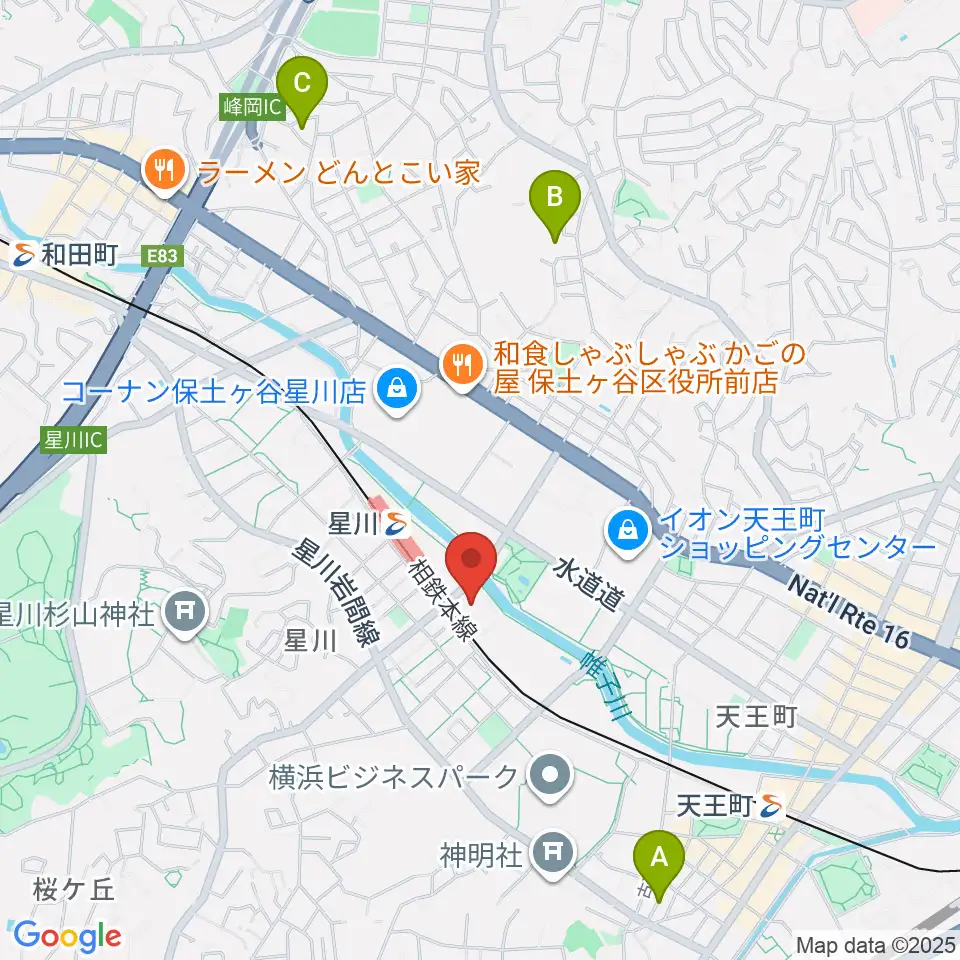 横浜市保土ケ谷公会堂周辺のホテル一覧地図