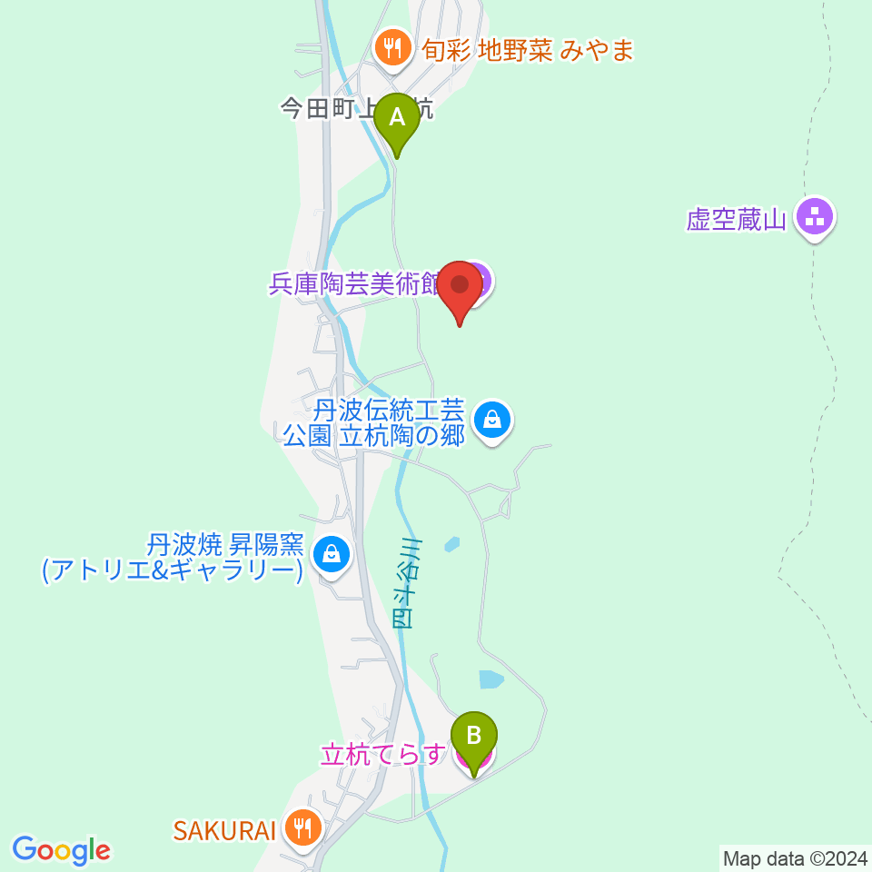 兵庫陶芸美術館周辺のホテル一覧地図