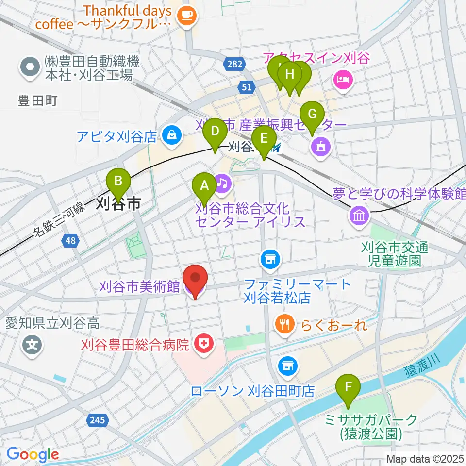 刈谷市美術館周辺のホテル一覧地図