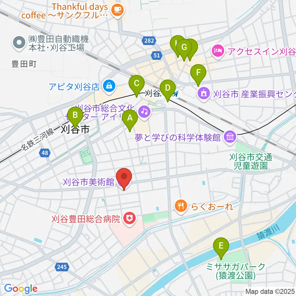 刈谷市美術館周辺のホテル一覧地図