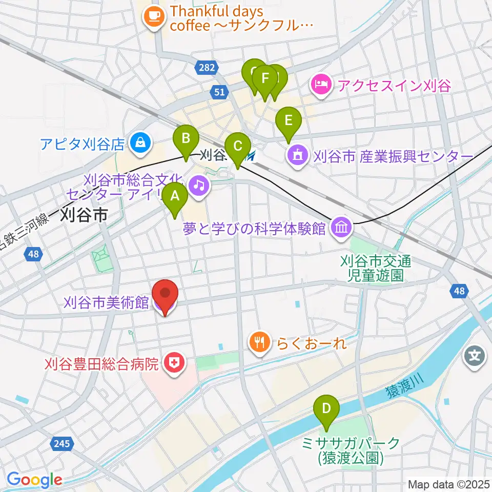 刈谷市美術館周辺のホテル一覧地図