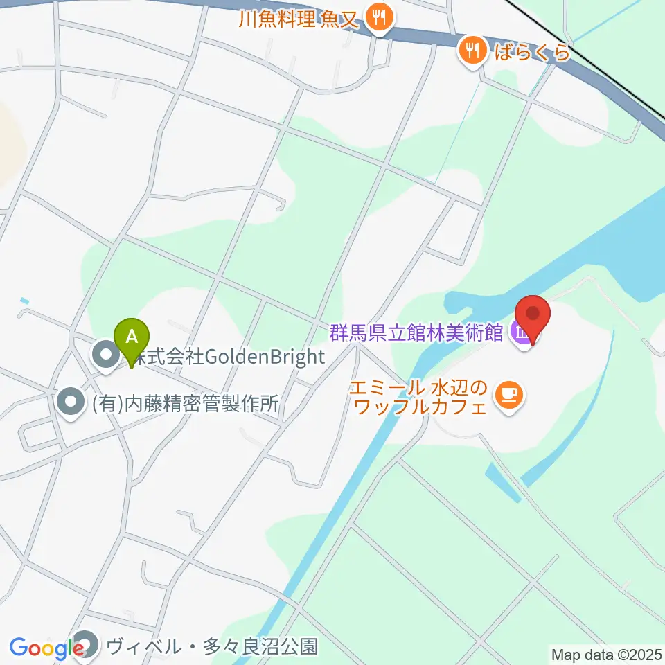 群馬県立館林美術館周辺のホテル一覧地図
