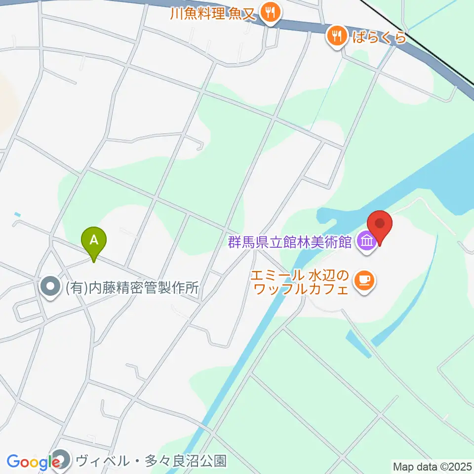 群馬県立館林美術館周辺のホテル一覧地図