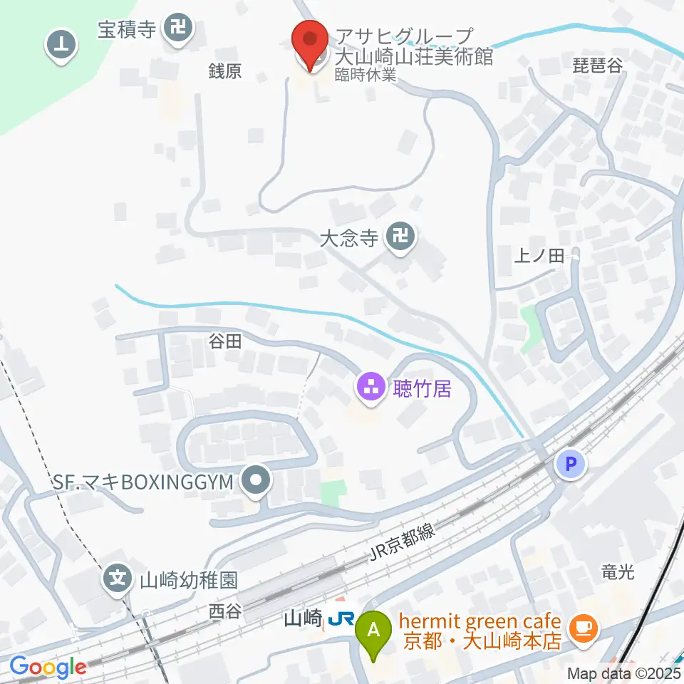 アサヒビール大山崎山荘美術館周辺のホテル一覧地図