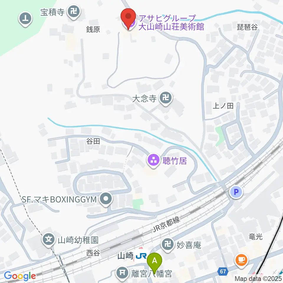 アサヒビール大山崎山荘美術館周辺のホテル一覧地図