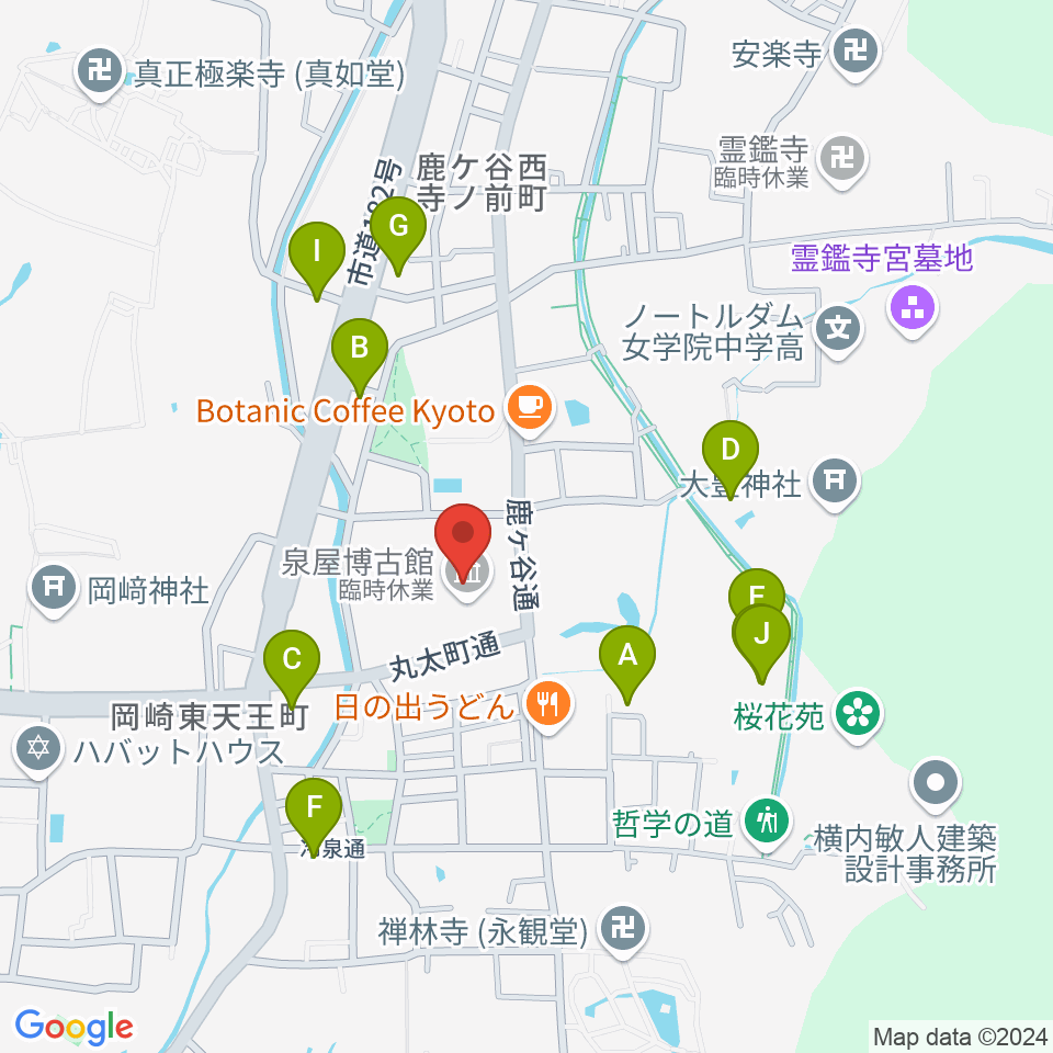 泉屋博古館周辺のホテル一覧地図