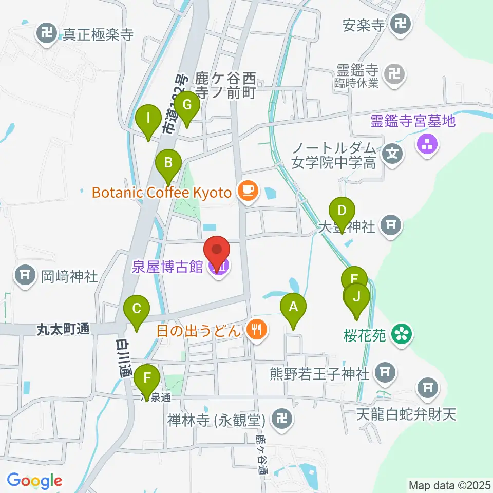 泉屋博古館周辺のホテル一覧地図