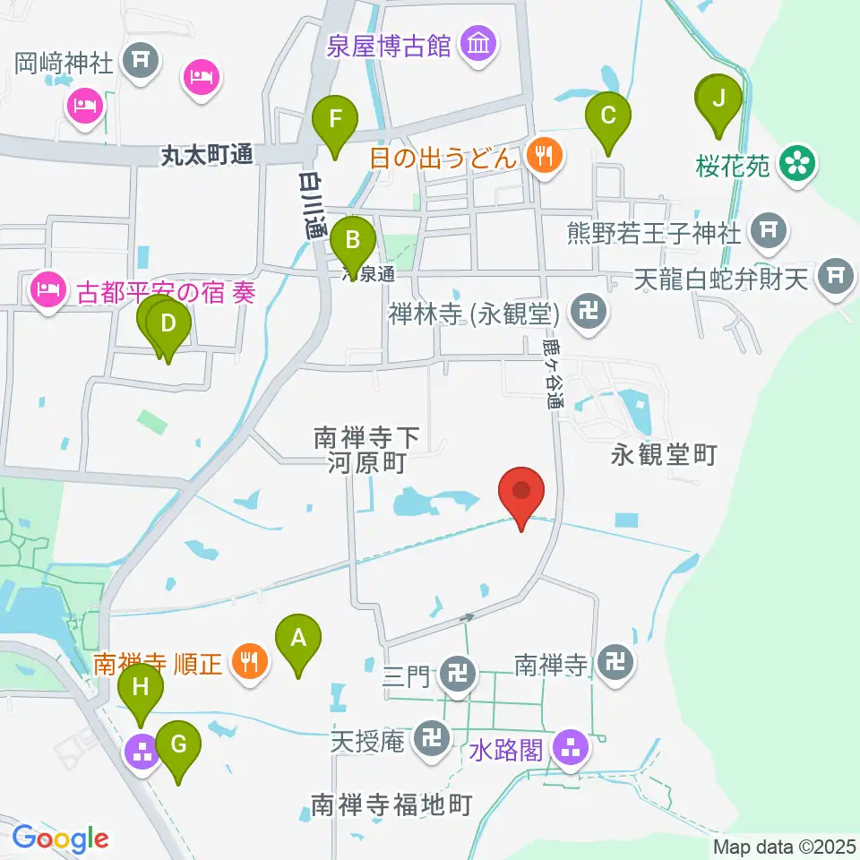 野村美術館周辺のホテル一覧地図