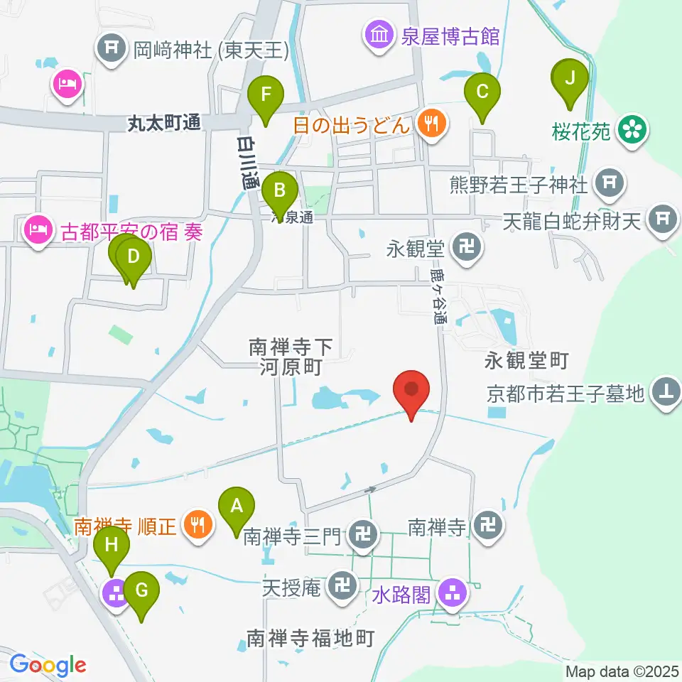 野村美術館周辺のホテル一覧地図