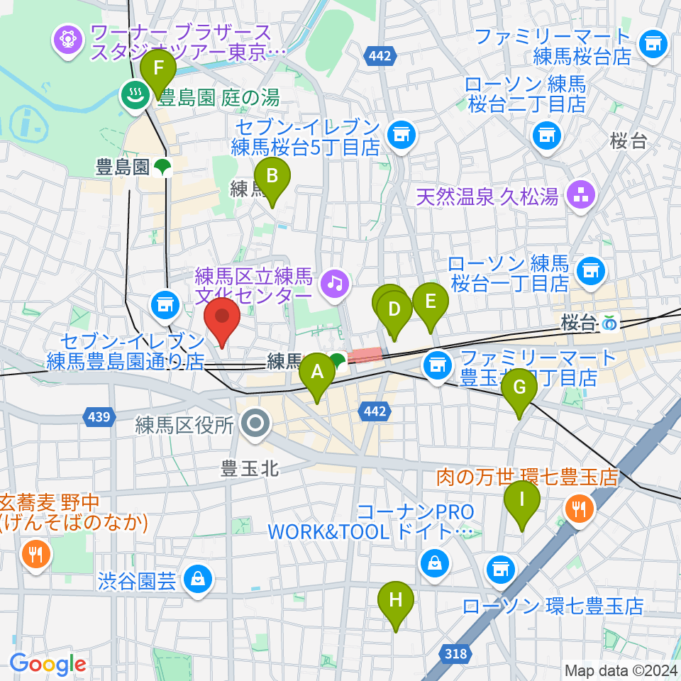 スタジオクレフ周辺のホテル一覧地図