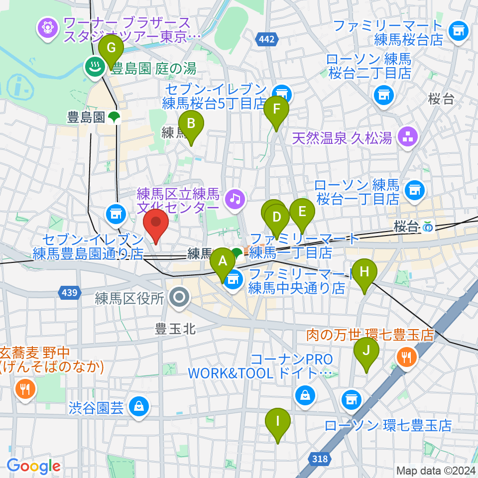 スタジオクレフ周辺のホテル一覧地図