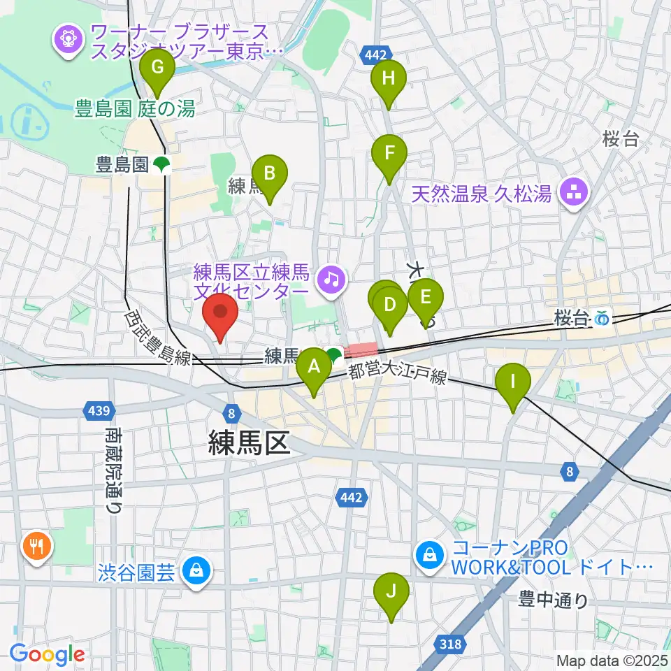 スタジオクレフ周辺のホテル一覧地図