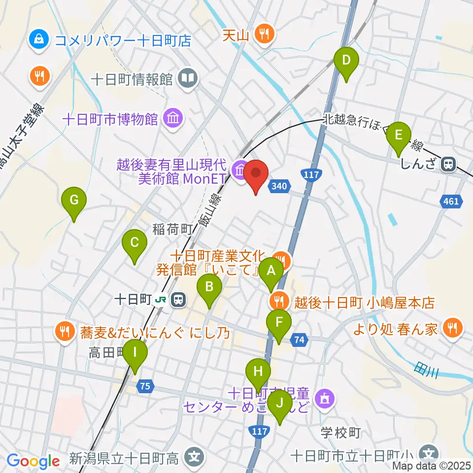 越後妻有里山現代美術館MonET周辺のホテル一覧地図