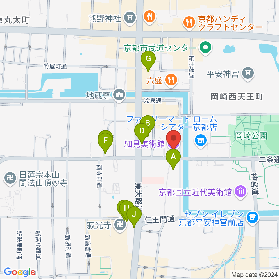 細見美術館周辺のホテル一覧地図