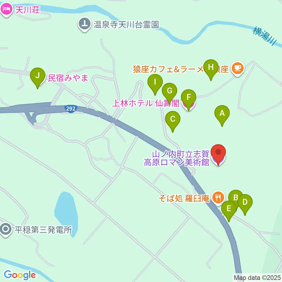 山ノ内町立志賀高原ロマン美術館周辺のホテル一覧地図