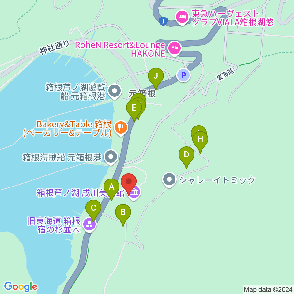 成川美術館周辺のホテル一覧地図