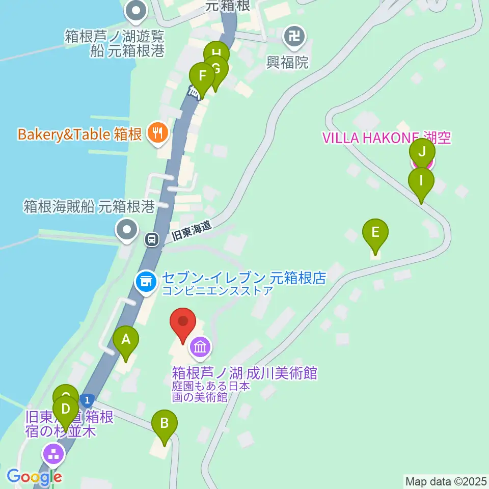 成川美術館周辺のホテル一覧地図