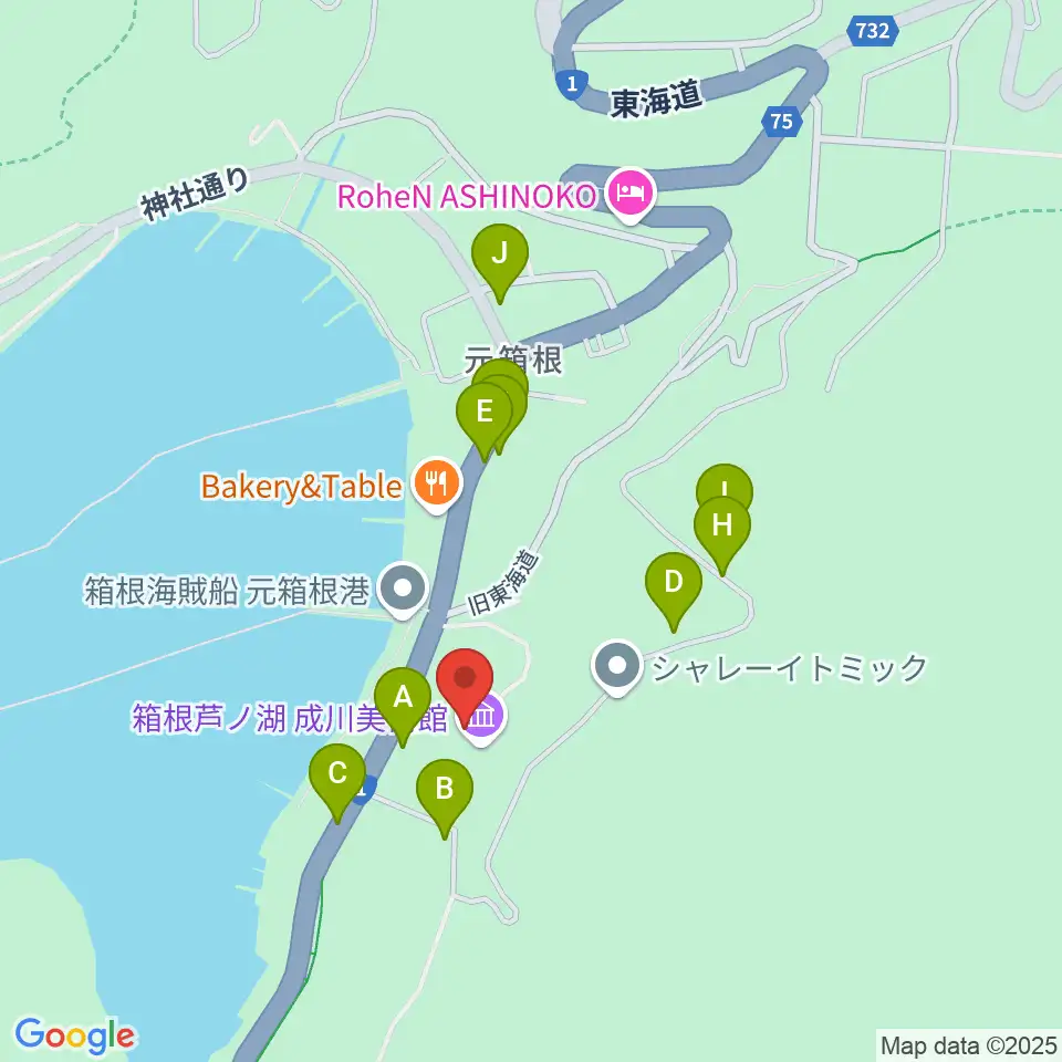 成川美術館周辺のホテル一覧地図