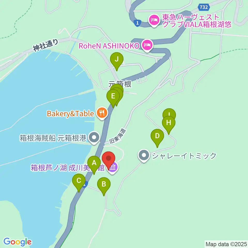 成川美術館周辺のホテル一覧地図