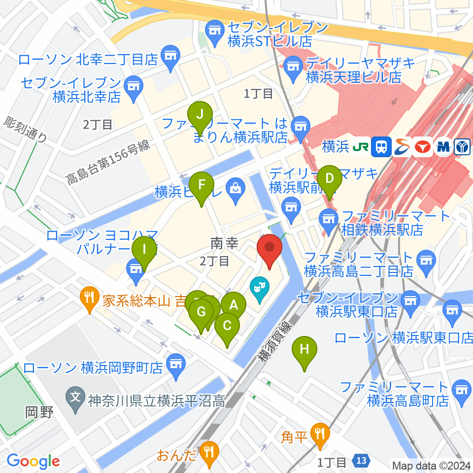 ヨコハマミントホール周辺のホテル一覧地図