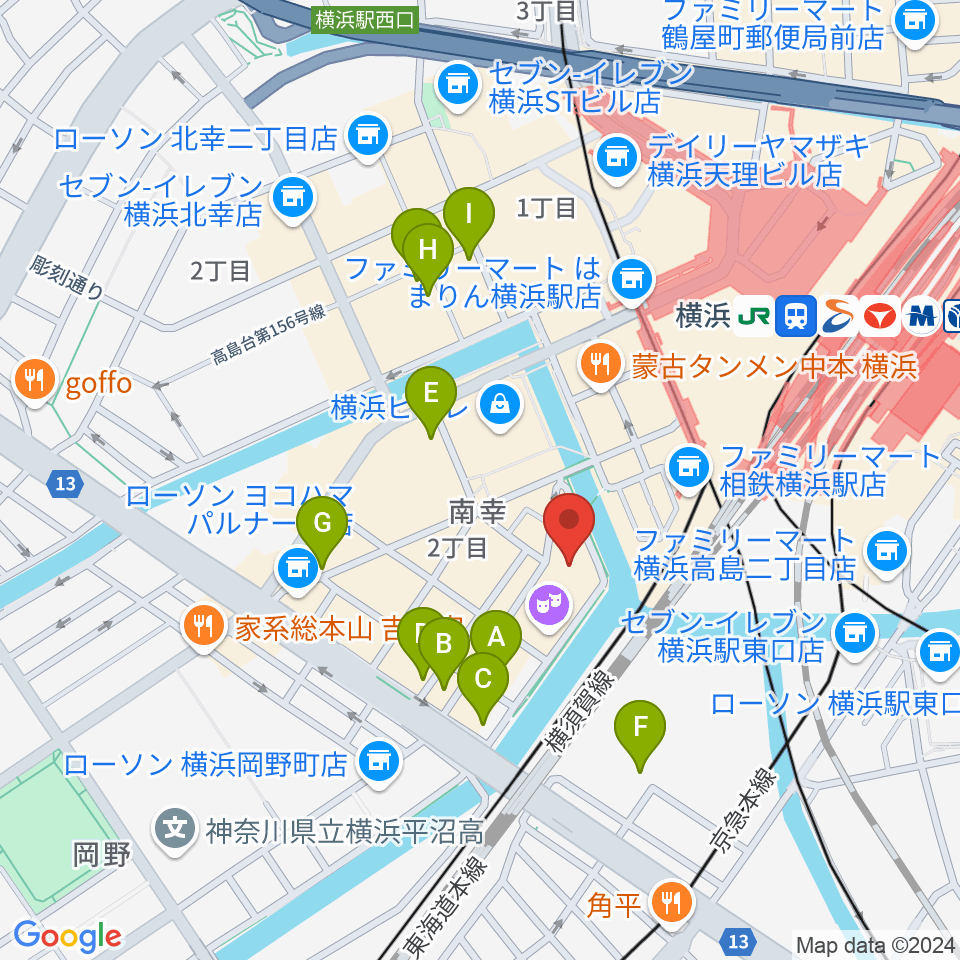 ヨコハマミントホール周辺のホテル一覧地図