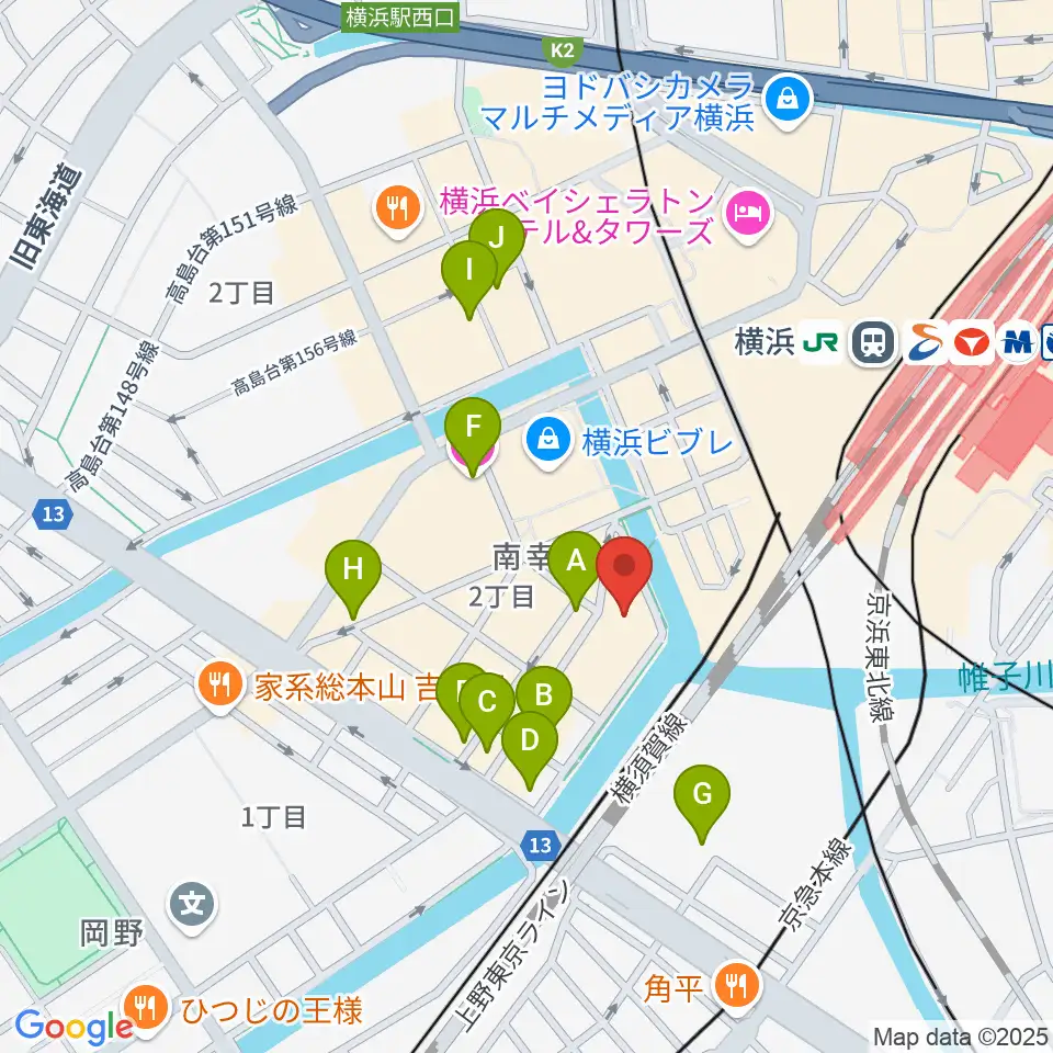 ヨコハマミントホール周辺のホテル一覧地図