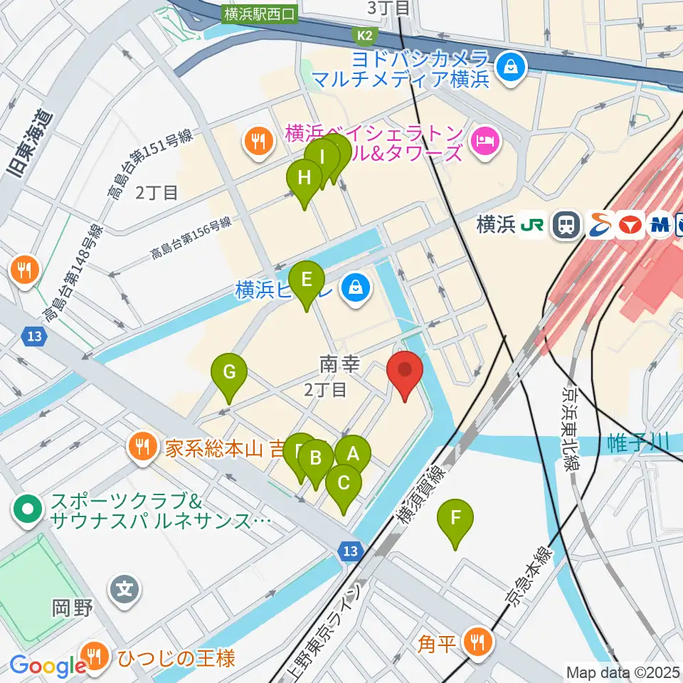 ヨコハマミントホール周辺のホテル一覧地図