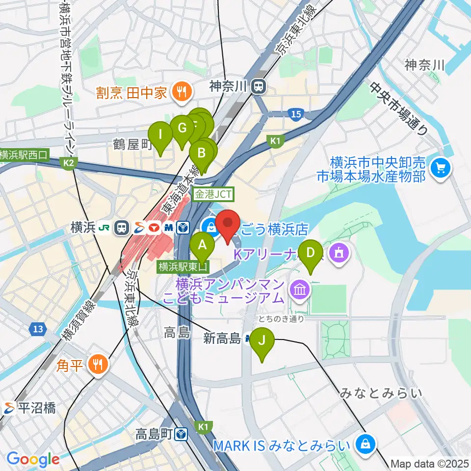 そごう美術館周辺のホテル一覧地図